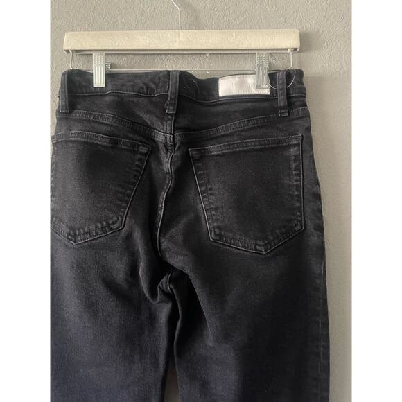 Re/Done Originals High Rise Ankle Crop in‎ Faded Black - Picture 9 of 13